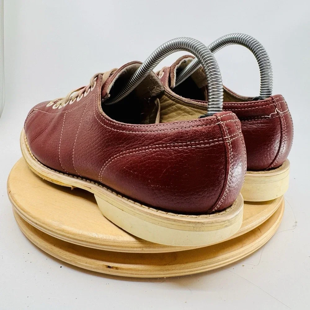Vintage Linds Bowling Shoes Mens 7.5 D Maroon Retro‎ Leather